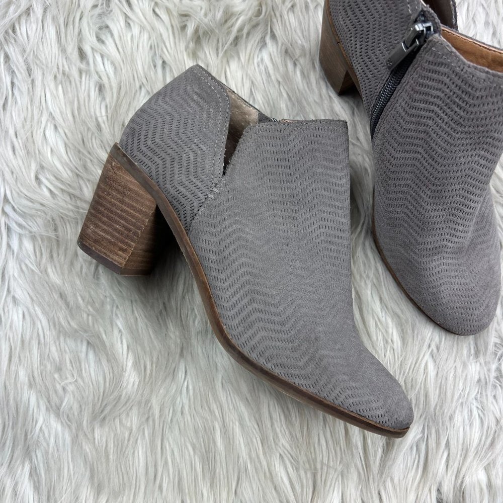 Lucky Brand Women's Gray Suede Pickla Booties - Picture 2 of 9